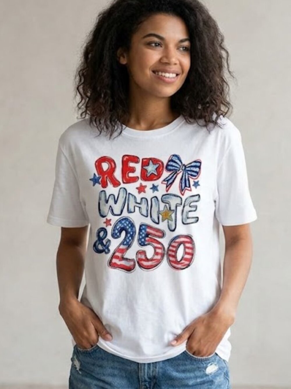 NWOT 4th of July Patriotic Graphic Tee Women's Size Large Super Cute